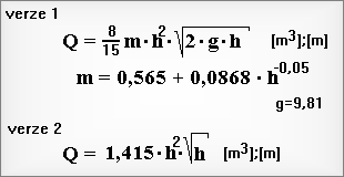 verze č.2: Q=1,415*h*h*ODMOCNINA(h) vše v meterch