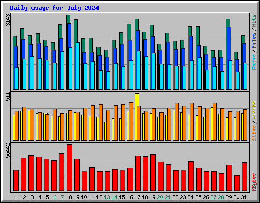 Daily usage for July 2024