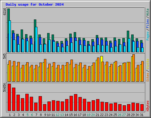 Daily usage for October 2024