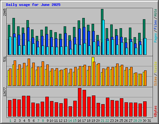 Daily usage for June 2025