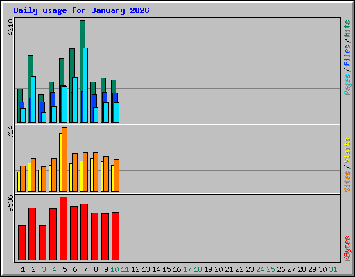 Daily usage for January 2026