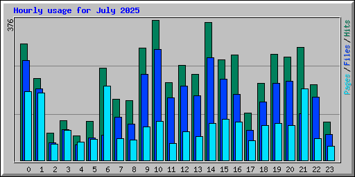 Hourly usage for July 2025